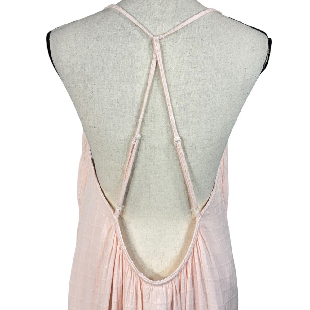 Aerie X-Large Maxi Dress V-Neck Lined Adjustable Spaghetti Straps Textured Pink - Picture 7 of 11